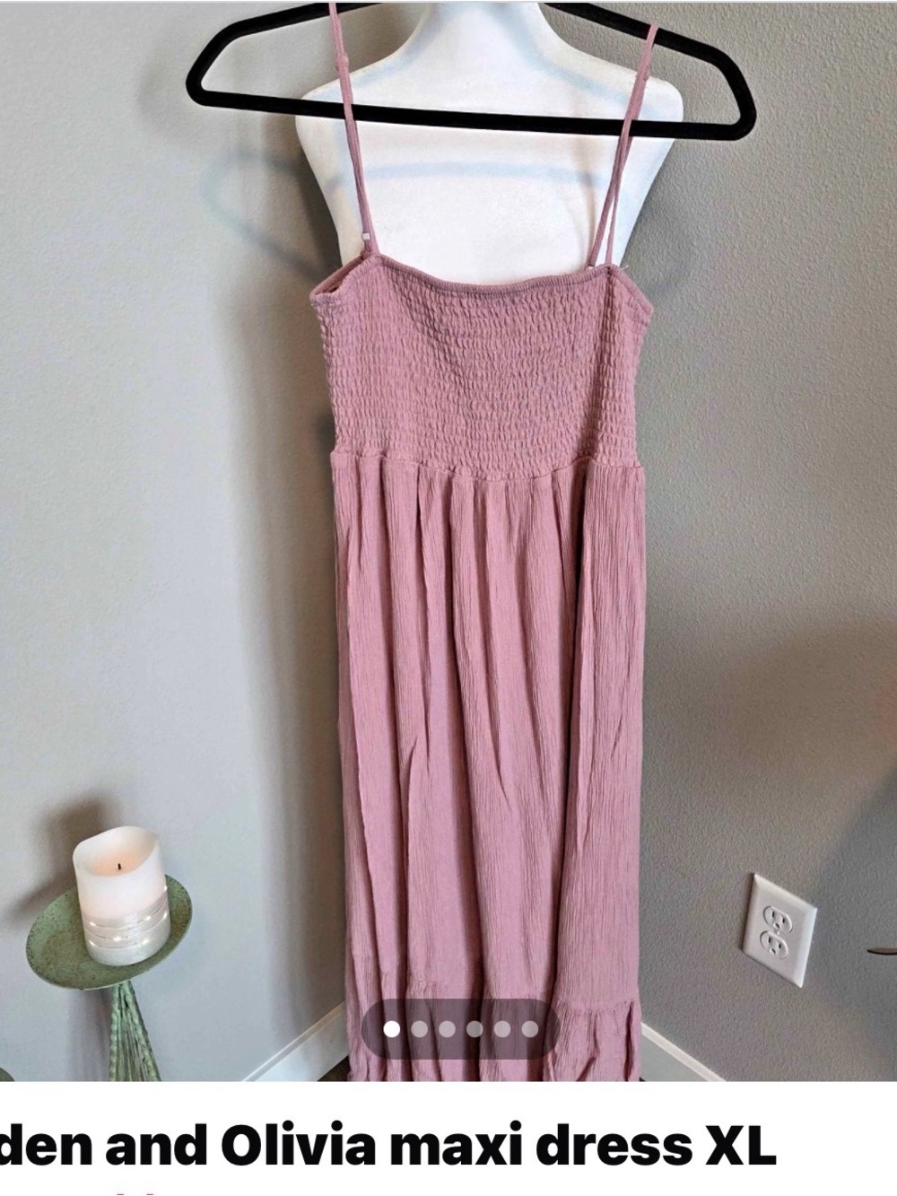 Eden & Olivia Dusty Rose Smocked Maxi Dress